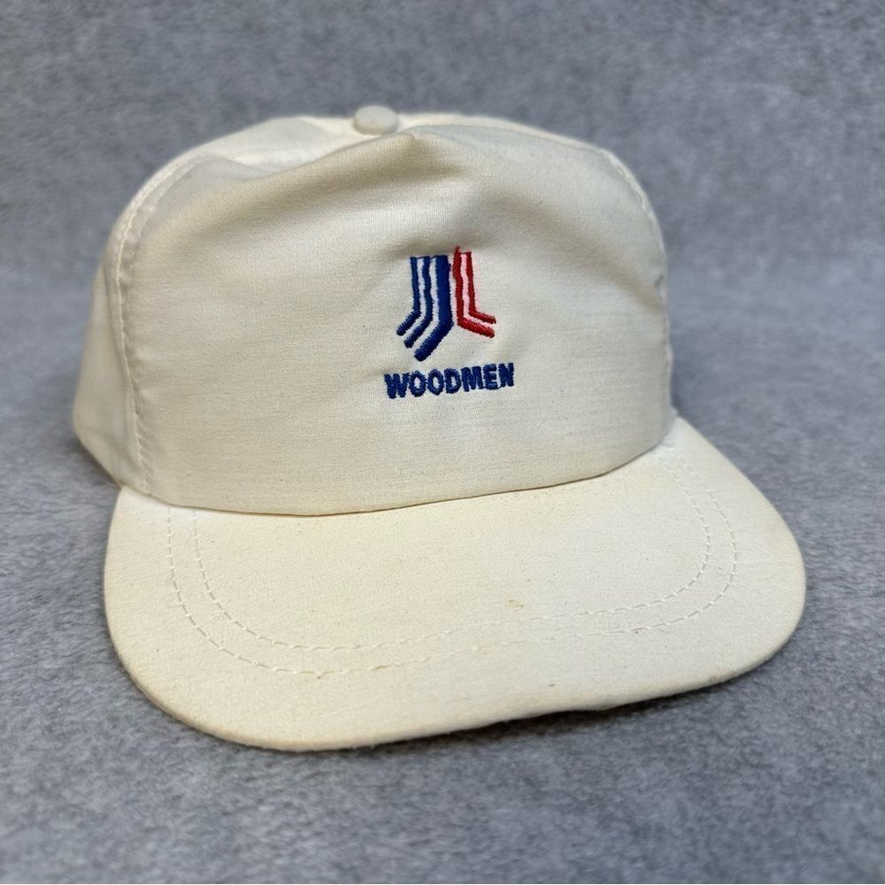 Vintage Woodmen Logo Hat Adult OSFA 5 Panel Snap Back Insurance Company USA Made